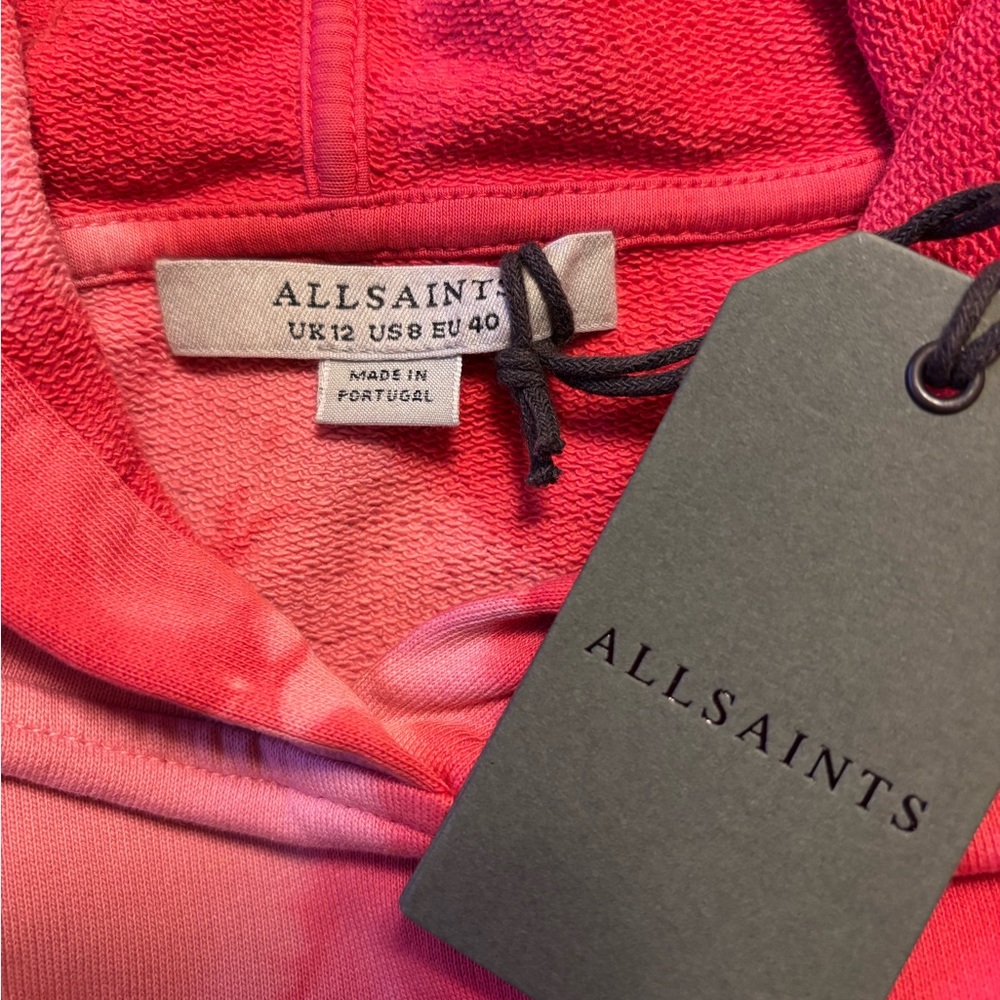 Women All Saints Dye Tye Hoodie. Size 8 - Picture 5 of 8